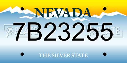 7B23255 Nevada License Plate