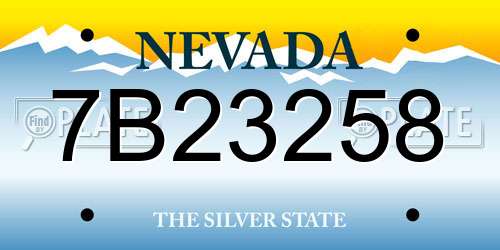 7B23258 Nevada License Plate