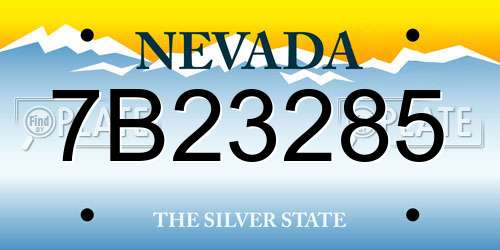 7B23285 Nevada License Plate