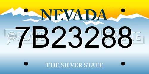 7B23288 Nevada License Plate
