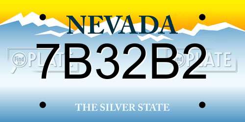 7B32B2 Nevada License Plate