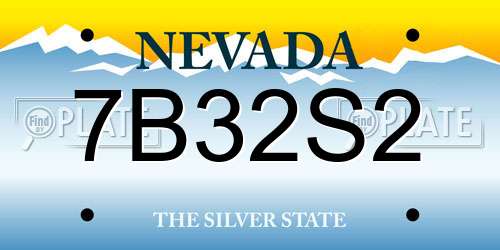 7B32S2 Nevada License Plate