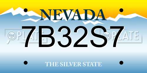 7B32S7 Nevada License Plate
