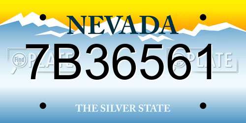 7B36561 Nevada License Plate