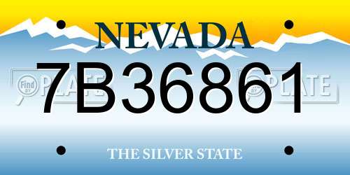 7B36861 Nevada License Plate