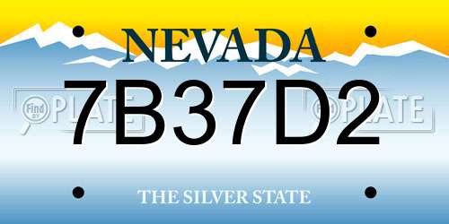 7B37D2 Nevada License Plate