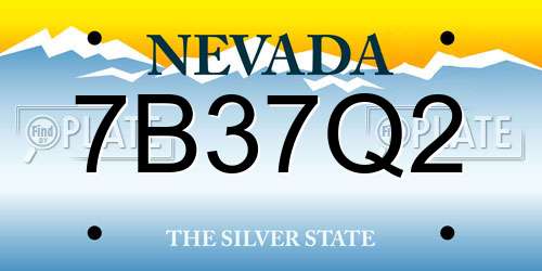 7B37Q2 Nevada License Plate