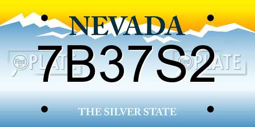 7B37S2 Nevada License Plate