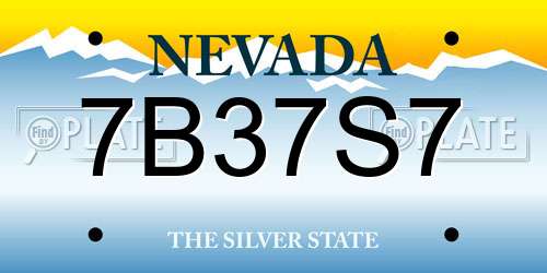 7B37S7 Nevada License Plate