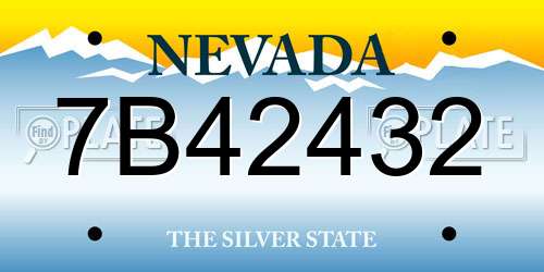 7B42432 Nevada License Plate