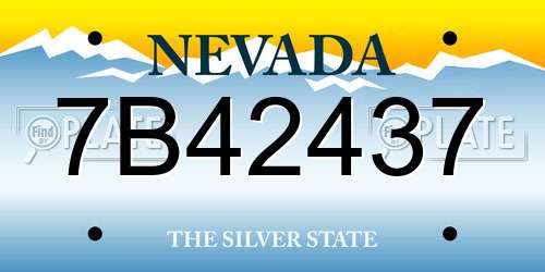 7B42437 Nevada License Plate
