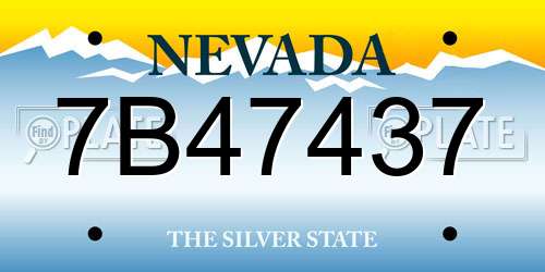 7B47437 Nevada License Plate