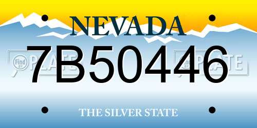 7B50446 Nevada License Plate