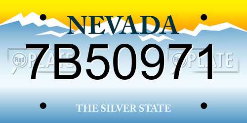 7B50971 Nevada License Plate