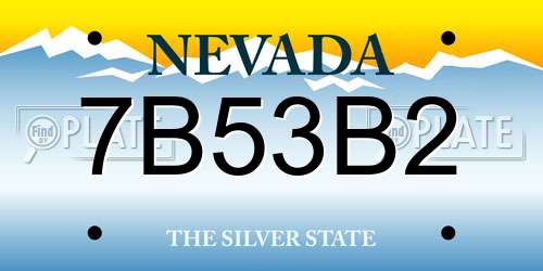7B53B2 Nevada License Plate