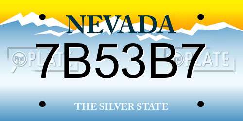 7B53B7 Nevada License Plate