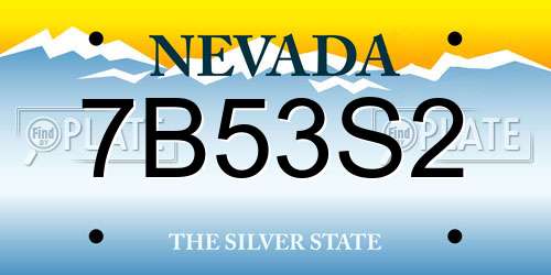 7B53S2 Nevada License Plate