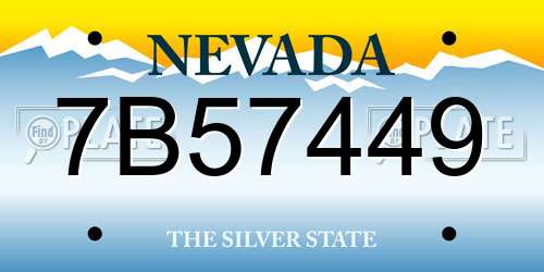 7B57449 Nevada License Plate