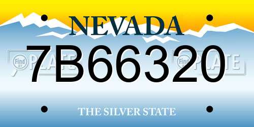 7B66320 Nevada License Plate