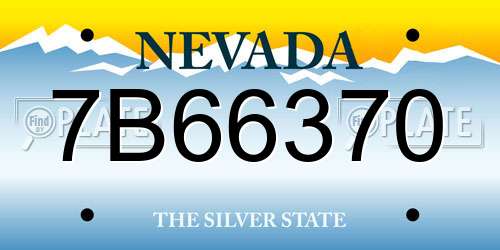 7B66370 Nevada License Plate