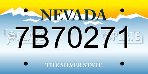 7B70271 Nevada License Plate