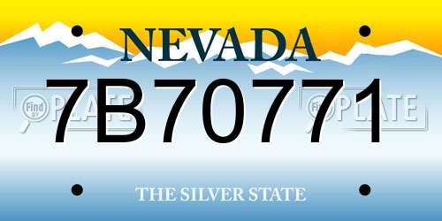 7B70771 Nevada License Plate