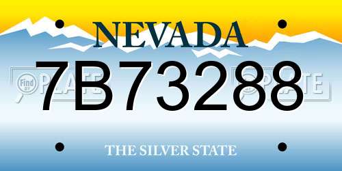 7B73288 Nevada License Plate