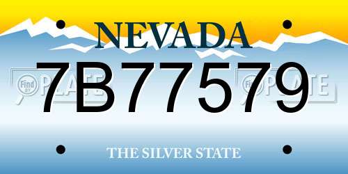 7B77579 Nevada License Plate
