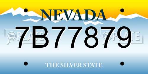 7B77879 Nevada License Plate