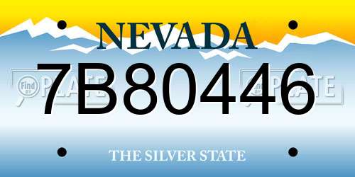 7B80446 Nevada License Plate