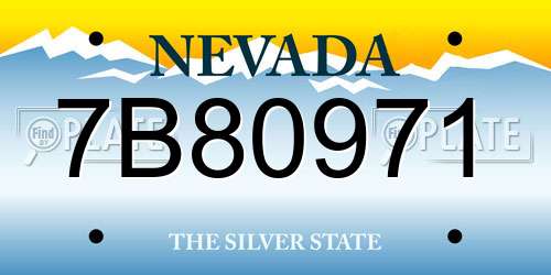 7B80971 Nevada License Plate