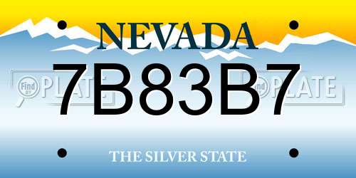 7B83B7 Nevada License Plate
