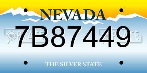 7B87449 Nevada License Plate