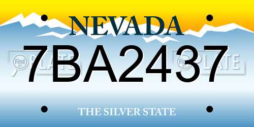 7BA2437 Nevada License Plate