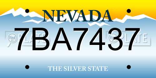 7BA7437 Nevada License Plate