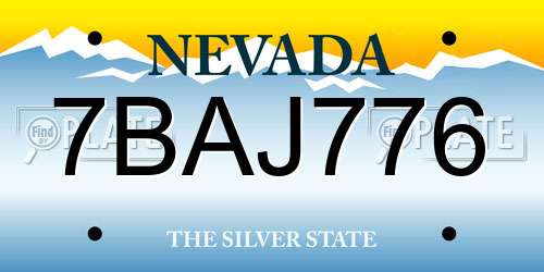 7BAJ776 Nevada License Plate