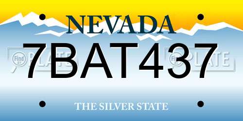 7BAT437 Nevada License Plate