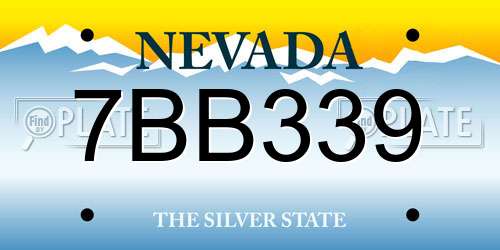 7BB339 Nevada License Plate