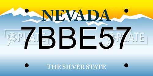 7BBE57 Nevada License Plate