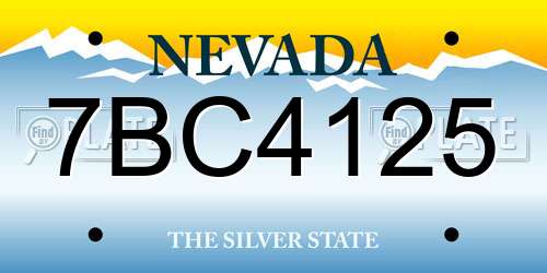 7BC4125 Nevada License Plate