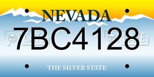 7BC4128 Nevada License Plate