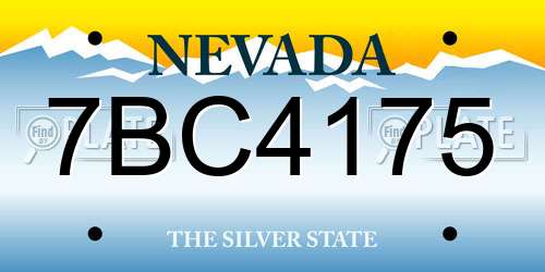 7BC4175 Nevada License Plate