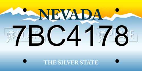 7BC4178 Nevada License Plate