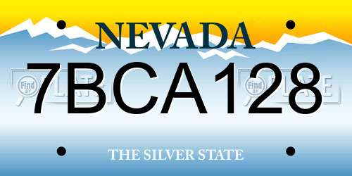 7BCA128 Nevada License Plate