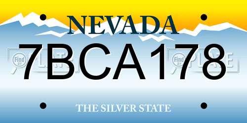 7BCA178 Nevada License Plate