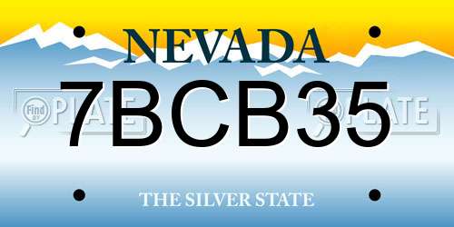 7BCB35 Nevada License Plate