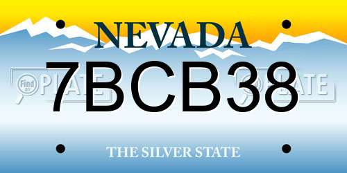 7BCB38 Nevada License Plate
