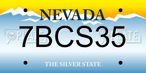 7BCS35 Nevada License Plate