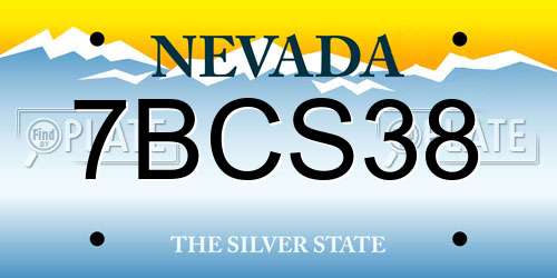 7BCS38 Nevada License Plate