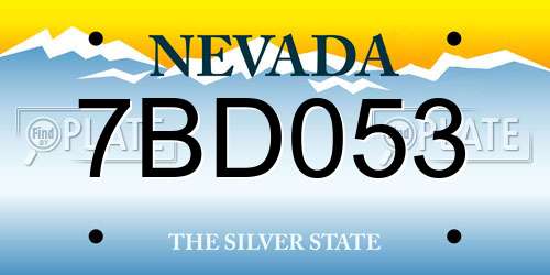 7BD053 Nevada License Plate